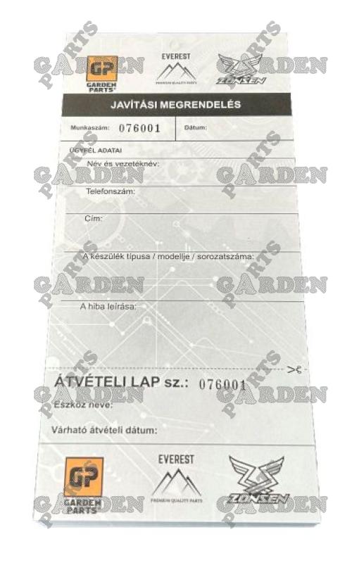 CARTARE DE SERVICE REPARAȚII HU 100 buc